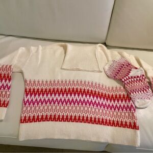 Fairisle turtle neck sweater with socks